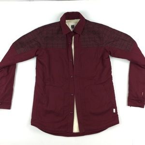 Burton Women's Maroon Red Button Up Jacket Fleece
